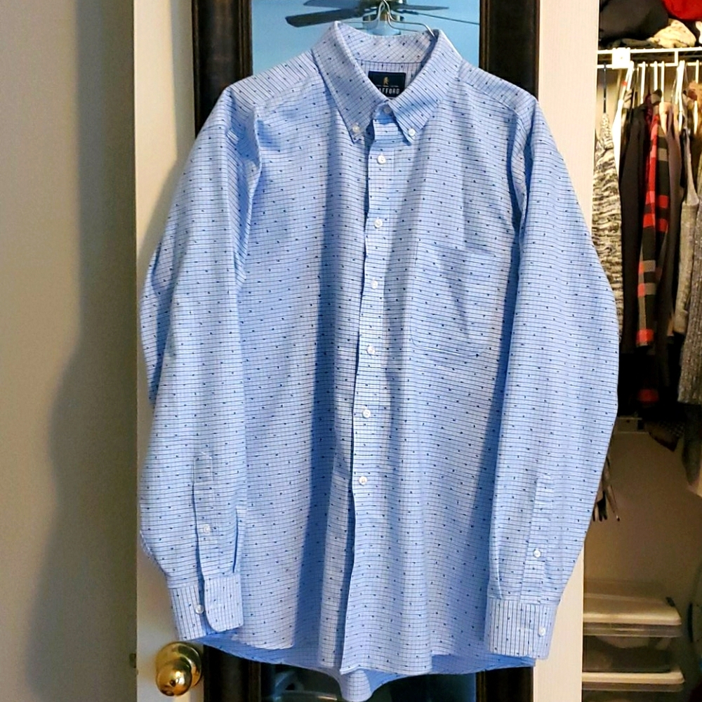 Men's Patterned Button-Collar Oxford Shirt